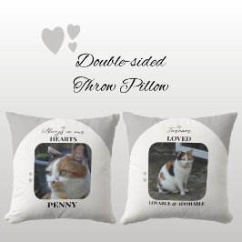 Kat Keepsake Pet 2 foto's Memorial grijs Kussen