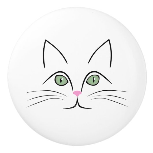 Kat Keramische Knop (Voorkant)