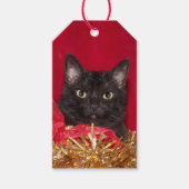 Kat kerst cadeaulabel (Voorkant)