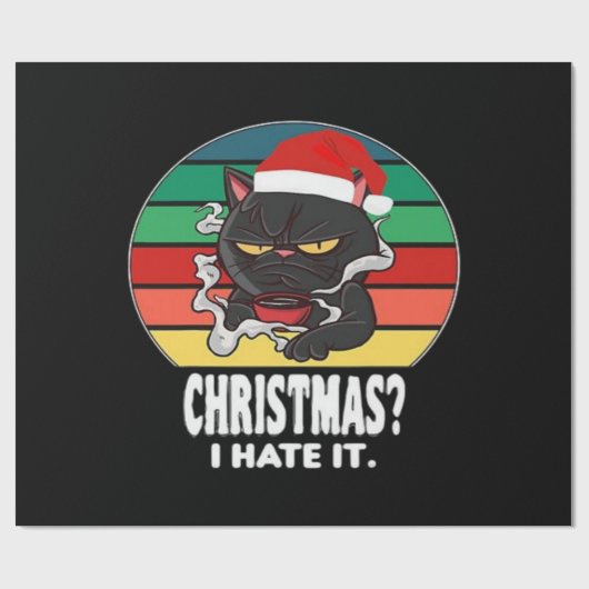 Kat kerst cadeaupapier (Vlak)
