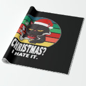 Kat kerst cadeaupapier (Uitgerold)