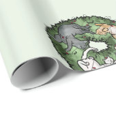 Kat kerst cadeaupapier (Rol Hoek)