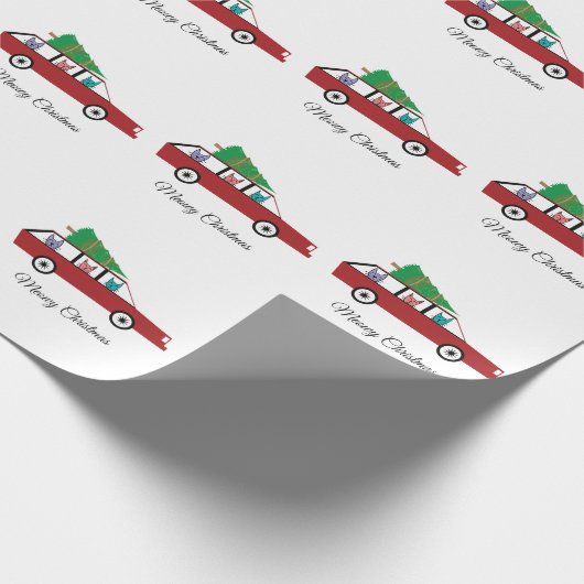 Kat kerst cadeaupapier (Hoek)