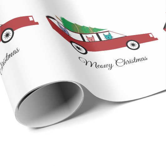 Kat kerst cadeaupapier (Rol Hoek)