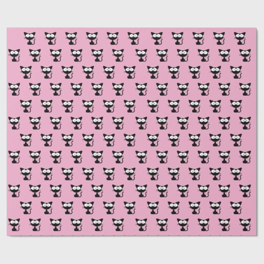 Kat kerst cadeaupapier (Vlak)