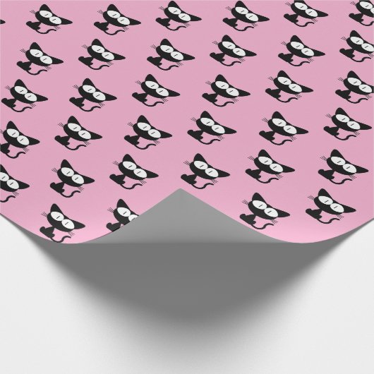 Kat kerst cadeaupapier (Hoek)