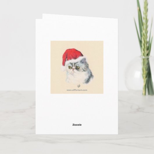 Kat kerst feestdagen kaart (Achterkant)