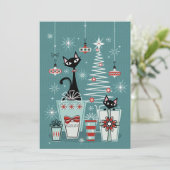  Kat Kerst II - w / Rood ©studioxtine Kaart (Staand voorkant)