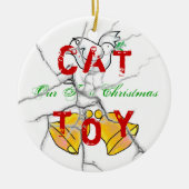 Kat kerst keramisch ornament (Voorkant)