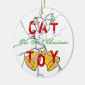 Kat kerst keramisch ornament (Links)