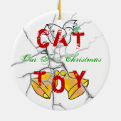 Kat kerst keramisch ornament (Achterkant)