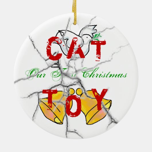 Kat kerst keramisch ornament (Achterkant)