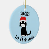 Kat kerst keramisch ornament (Rechts)