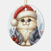 Kat kerst keramisch ornament (Links)