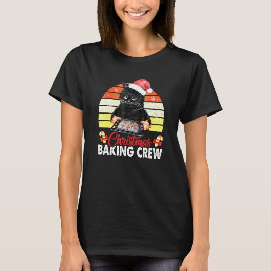 Kat Kerst Koek Bakken Creew Xmas T-shirt (Voorkant)