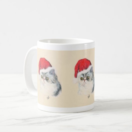 Kat kerst koffiemok (Voorkant links)