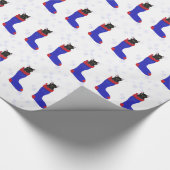 Kat Kerst Kous Sneeuwvlokken Wrapping Papier (Hoek)