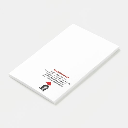 Kat kerst met bruinskat post-it® notes (Schuin)