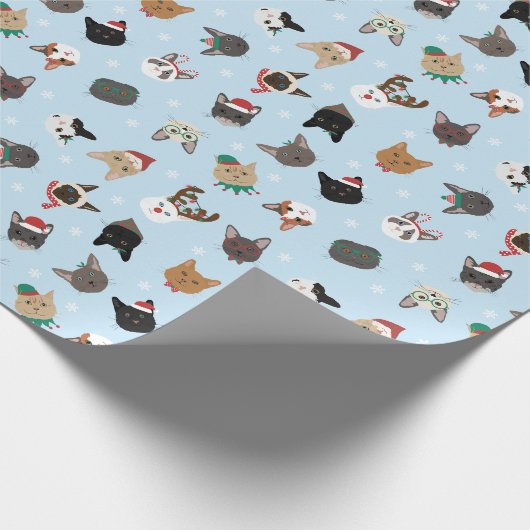 Kat Kerst Patroon Cadeaupapier (Hoek)