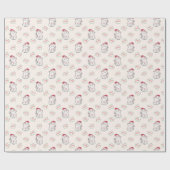 Kat Kerst Patroon Cadeaupapier (Vlak)