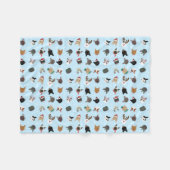 Kat Kerst Patroon Fleece Deken (Voorkant (Horizontaal))