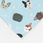 Kat Kerst Patroon Fleece Deken (Hoek)