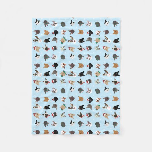 Kat Kerst Patroon Fleece Deken (Voorkant)