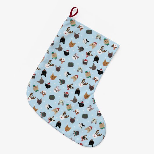 Kat Kerst Patroon Grote Kerstsok (Voorkant (Hangend))