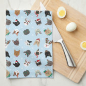 Kat Kerst Patroon Theedoek (Quarter Fold)