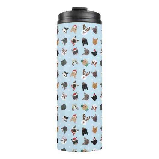 Kat Kerst Patroon Thermosbeker (Voorkant)