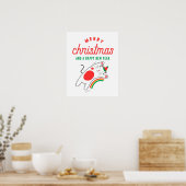 Kat Kerst Poster, Schattigee Xmas Print, Feestelij Poster (Keuken)