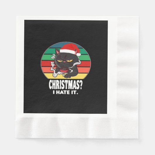 Kat kerst servet (Voorkant)