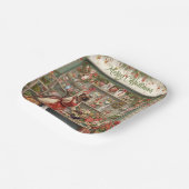 Kat Kerstbloem arrangement door bloemist Papieren Bordje (Gebogen)