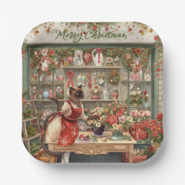 Kat Kerstbloem arrangement door bloemist Papieren Bordje