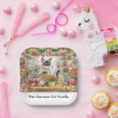 Kat Kerstbloem arrangement door bloemist Papieren Bordje (Feest)