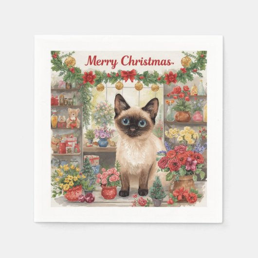 Kat Kerstbloem arrangement door bloemist Servet (Voorkant)