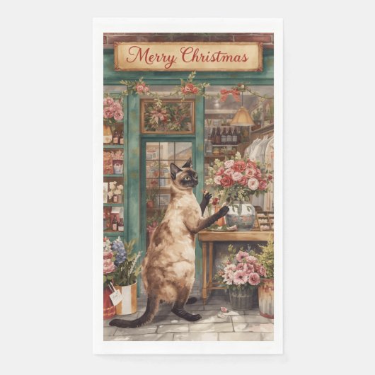 Kat Kerstbloem arrangement door bloemist Servet (Voorkant)