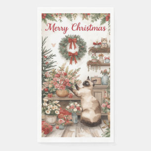 Kat Kerstbloem arrangement door bloemist Servet