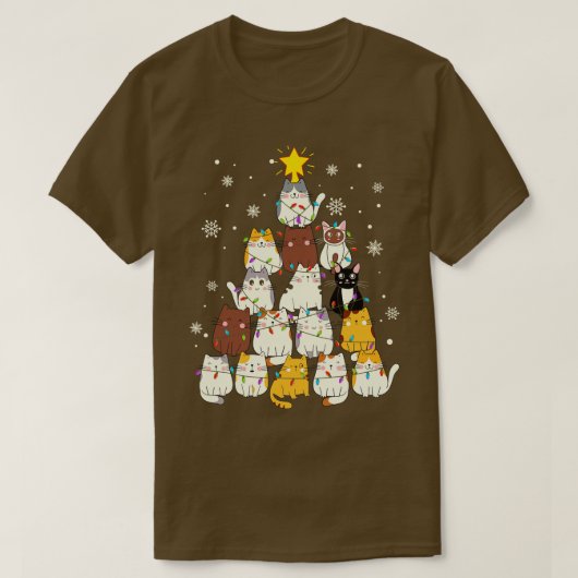 Kat kerstboom 1 t-shirt (Design voorkant)