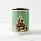 Kat Kerstboom Blush Green Custom Holiday Mok (Midden)