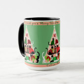 Kat Kerstboom Blush Green Custom Holiday Mok (Voorkant links)