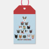 Kat kerstboom cadeaulabel (Voorkant)
