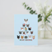 Kat kerstboom feestdagenkaart (Staand voorkant)