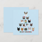 Kat kerstboom feestdagenkaart (Voorkant / Achterkant)