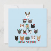 Kat kerstboom feestdagenkaart (Voorkant)