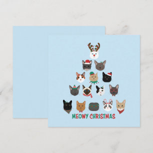 Kat kerstboom feestdagenkaart