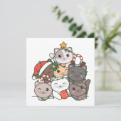 Kat kerstboom Funny Animal Kerstmis Feestdagenkaart (Staand voorkant)