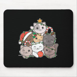 Kat kerstboom Funny Animal Kerstmis Muismat