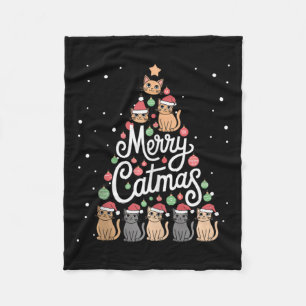 Kat Kerstboom Katten Kerstboom Trouwen Kerstboom T Fleece Deken