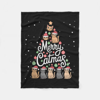 Kat Kerstboom Katten Kerstboom Trouwen Kerstboom T Fleece Deken